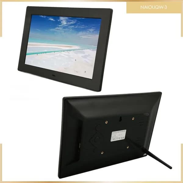 10 Inch Digital Photo Frame, Высококачественный IPS экран, для домашнего использования и подарков Черный европейский стандарт