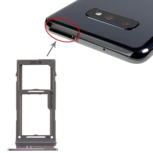 Для Samsung Galaxy S10+ / S10 S10e Лоток для SIM-карты + карты Micro SD (черный)