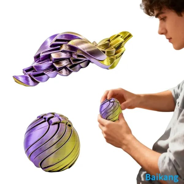 3D-печать: релакс-шар из PLA, фиолетово-золотой, 5,4 см
