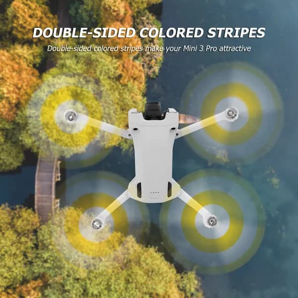 Пропеллеры для DJI Mini 3 Pro, бело-жёлтые, быстросъёмные, бесшумные