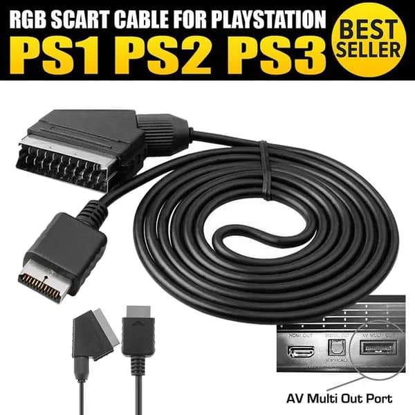 1,8 м RGB Scart Кабель для Sony Playstation PS1 PS2 PS3 Консольный AV-Шнур