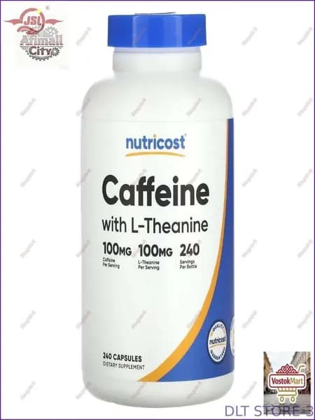 Новинка!Nutricost, Кофеин с L-теанином, 240 капсул