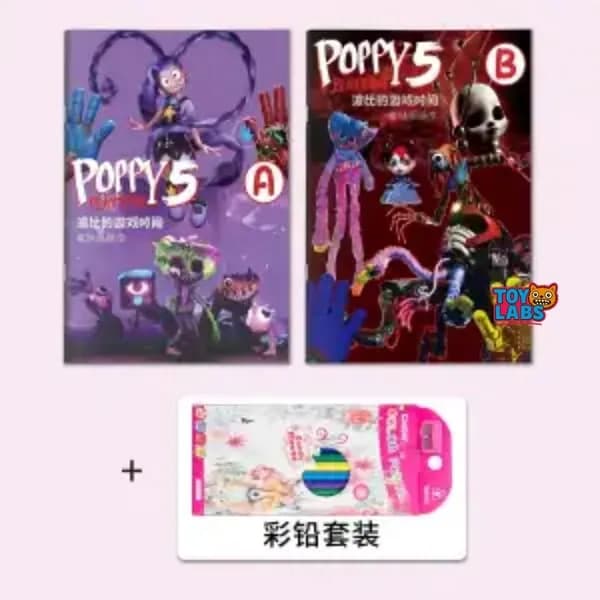 Детская рисовалка обводилка (Poppy Playtime) с персонажами Хагги Вагги и Кисси Мисси, развивающая тетрадь для раскрашивания, для мальчиков и девочек от 6 лет