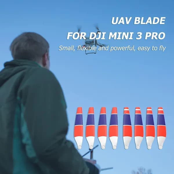 Пропеллеры для DJI Mini 3 Pro, лёгкие, бесшумные, быстросъёмные, трёхцветные (красный, белый, синий)