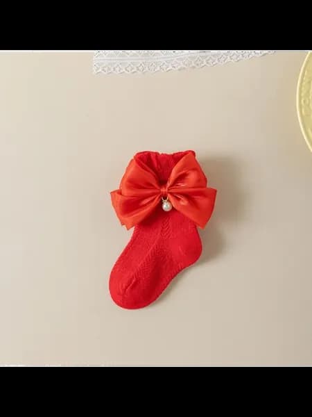 Детские пинетки летние с бантиком, хлопок 80%