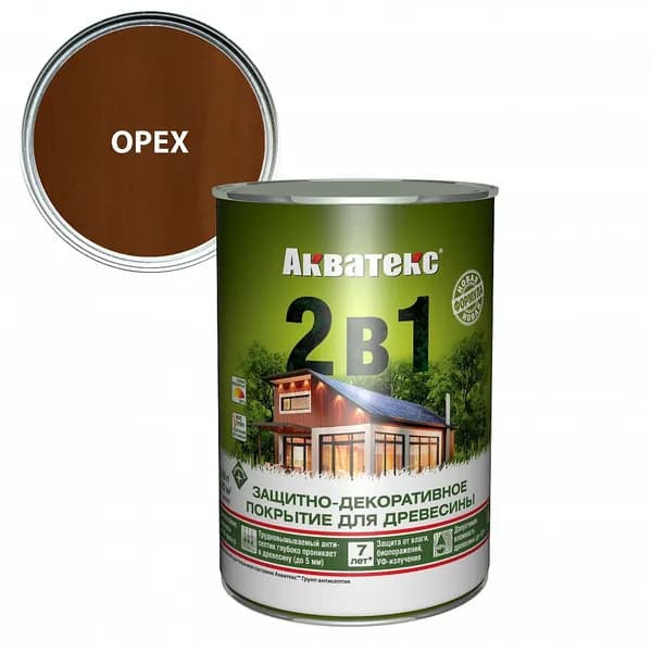 Защитно-декоративное покрытие для древесины Акватекс 0,8 л орех