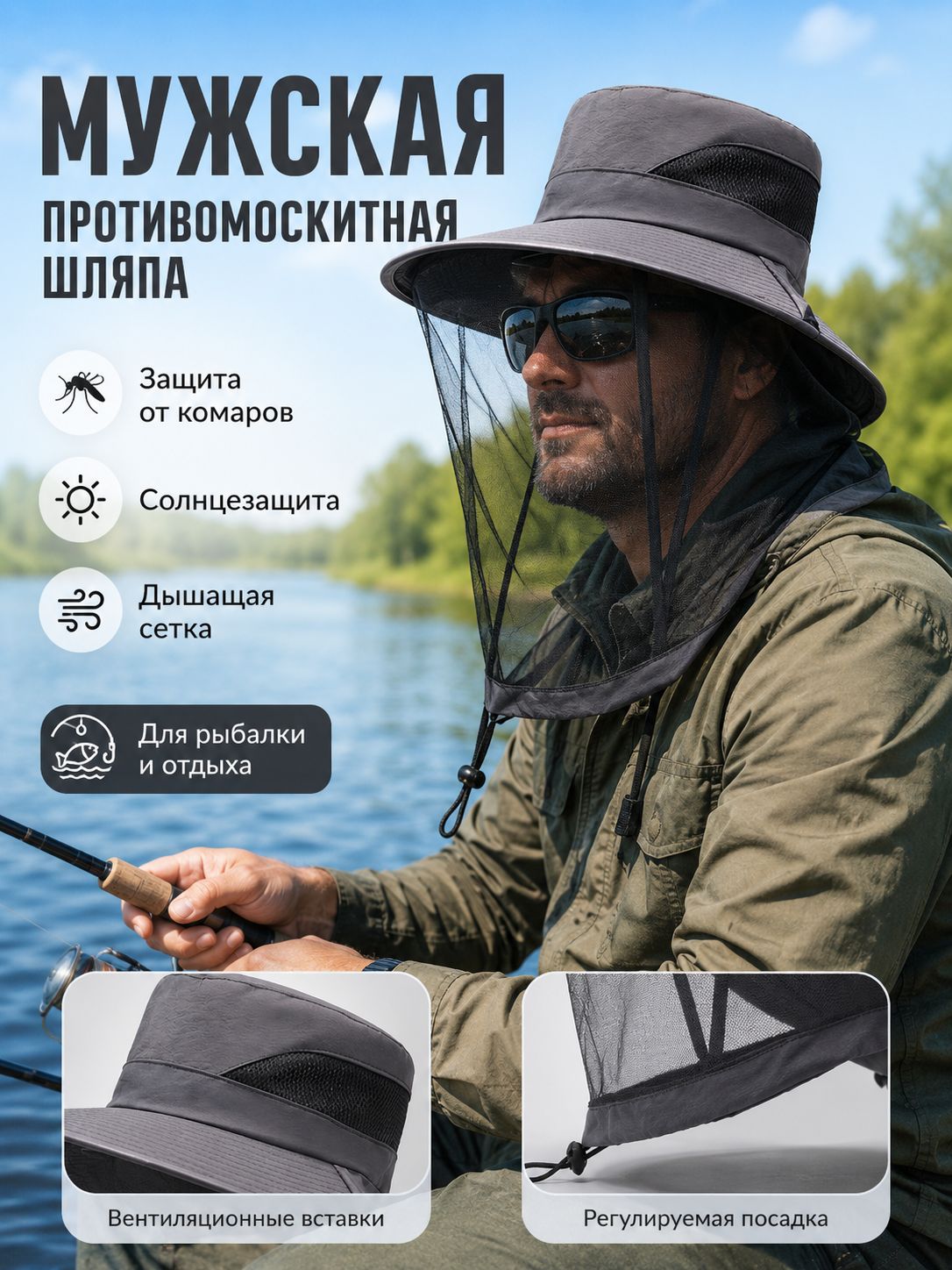 Бейсболка для рыбалки и охоты