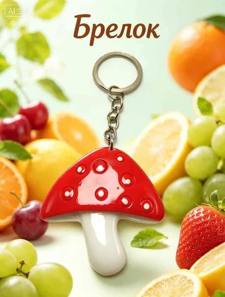 Фруктовый брелок для ключей, Ломтики грибов