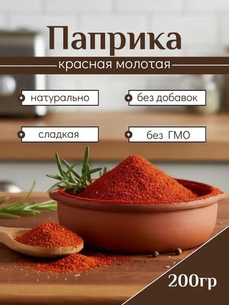 Паприка молотая натуральная специя для мяса и овощей 200 г