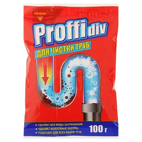 Средство для удаления засоров Proffidiv, гранулы, 100 г. Антизасор