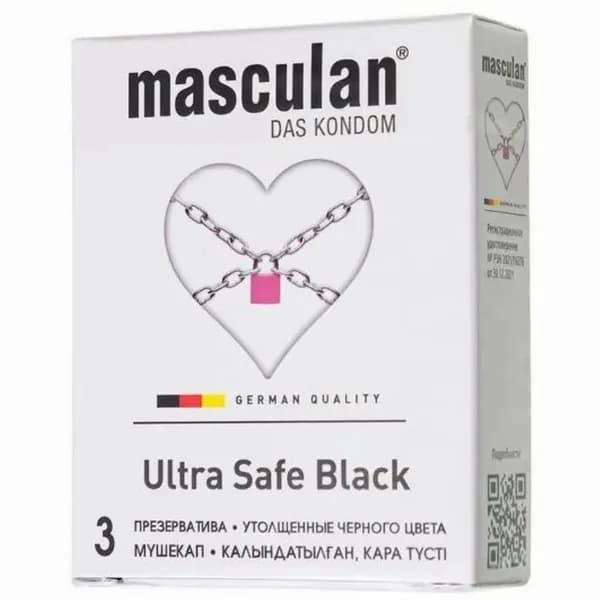 Ультрапрочные презервативы Masculan Ultra Safe Black - 3 шт.