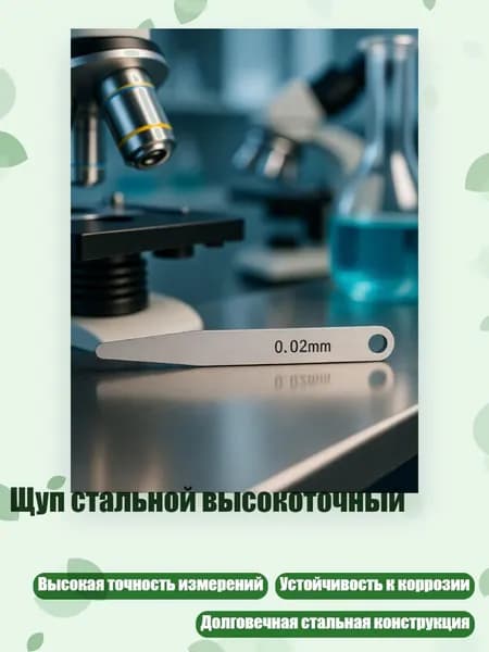 Щуп стальной высокоточный, Толщина 0,02 мм