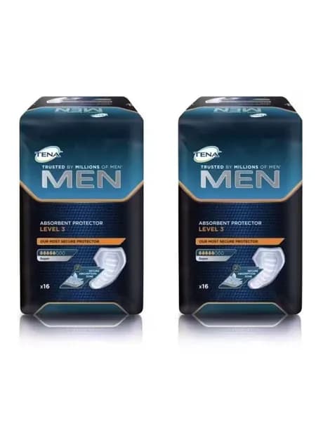 Прокладки урологические для мужчин Tena Men Level 3 Super, 5 капель, 800 мл, 2 упаковки, 32 штуки