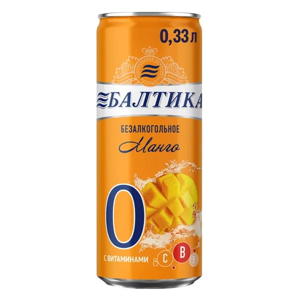 Пивной напиток Балтика №0 Манго безалкогольное, 330 мл