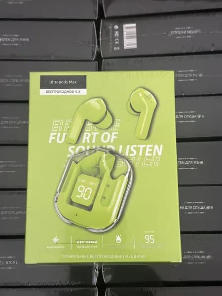 Наушники беспроводные с микрофоном, Bluetooth, зеленый