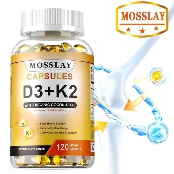 Витамины D3 и K2, а также органическое кокосовое масло способствуют здоровью костей и зубов.