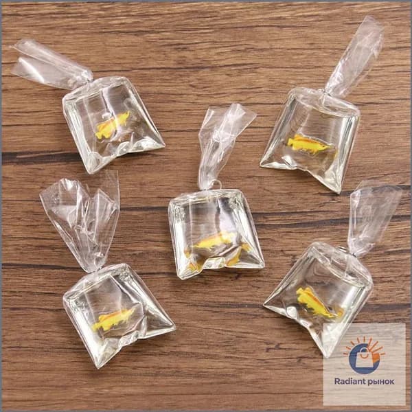1pcs 23 * 52 мм DIY прозрачная смола имитация декоративной рыбки кулон