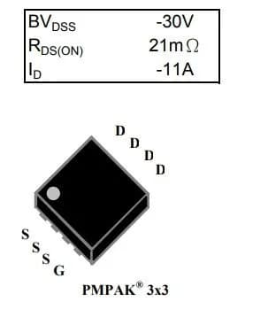 Микросхема AP4435GYT P-Channel MOSFET 30V 11A PMPAK3X3
