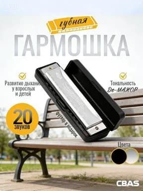 Губная гармошка диатоническая, серебряная