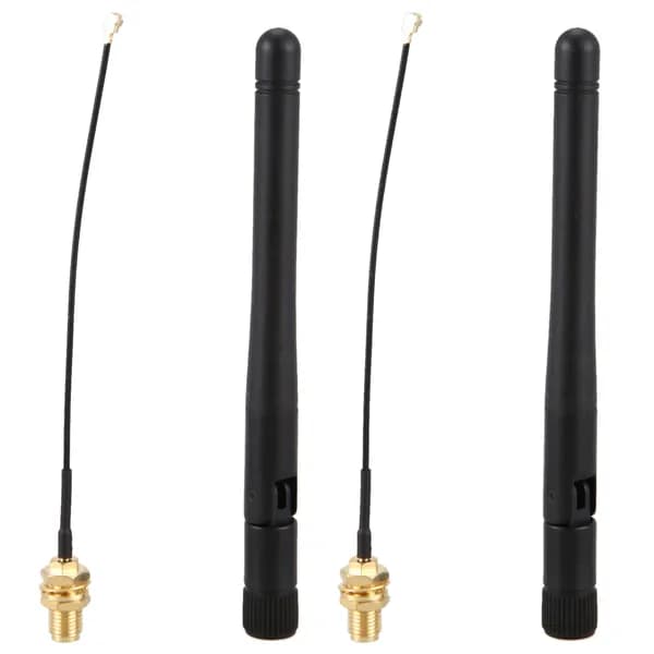 Антенна 2x433 МГц 5dBi GSM RP-SMA Штекер Резиновый Водонепроницаемый Lorawan + IPX-SMA Небольшой Удлинитель Кабеля