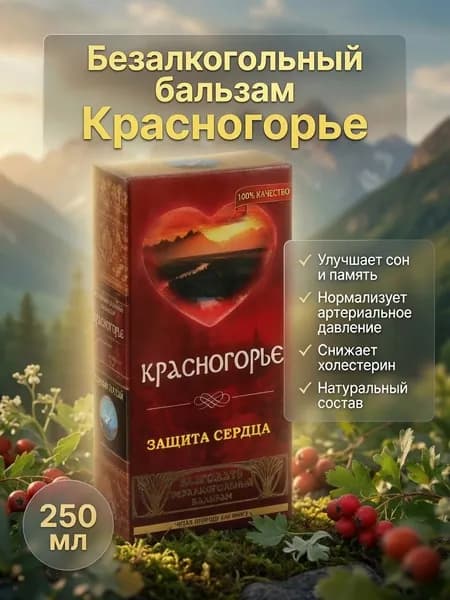 Бальзам безалкогольный "Красногорье" защита сердца, 250 мл