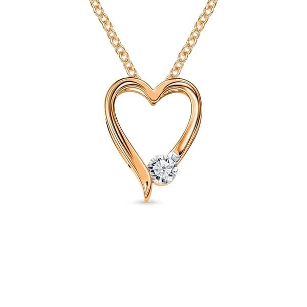 Подвеска на шею с фианитом из красного золота 585 пробы 585GOLD