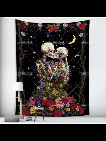 Гобелен "The Lovers" Скелет, 95x73cm, AGT8503