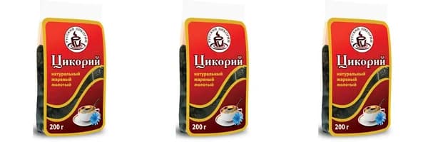 Русский цикорий Цикорий Натуральный жареный, молотый, 200 г, 3 уп