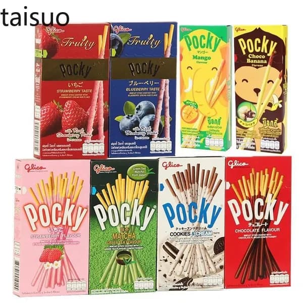Печенье Pocky со вкусом матча шоколада и клубники из Таиланда