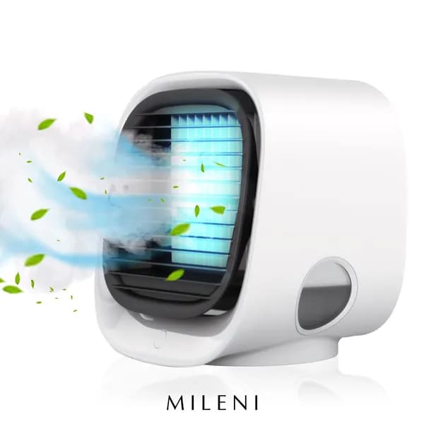 Портативный кондиционер MILENI Air 3 в 1, очиститель и увлажнитель воздуха, 3 режима охлаждения, функция ночника с LED-подсветкой, белый