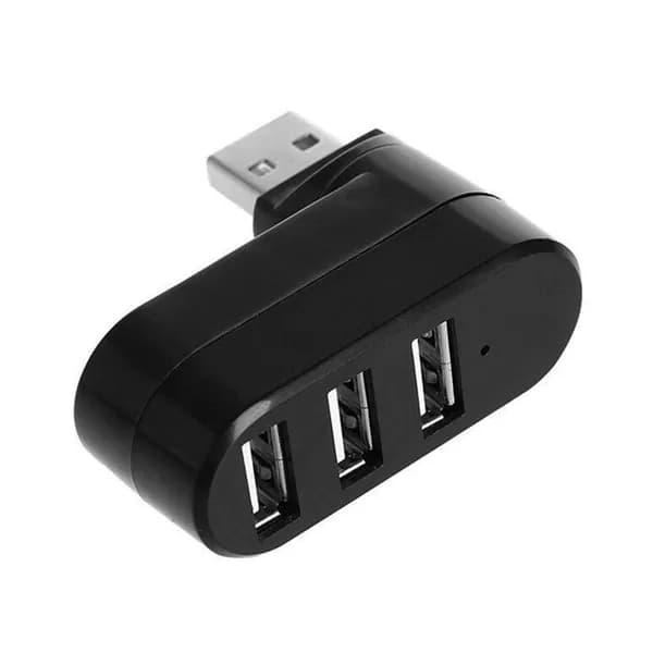 3-портовый концентратор USB 2.0 Разветвитель USB-порта Расширитель Вращающийся на 90-180 градусов для ноутбука, планшета, принтера, камеры