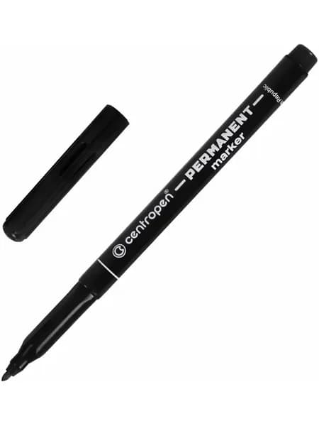 Маркер спиртовой Centropen 2536, перманентный, тонкий наконечник, трехгранная зона захвата, черный
