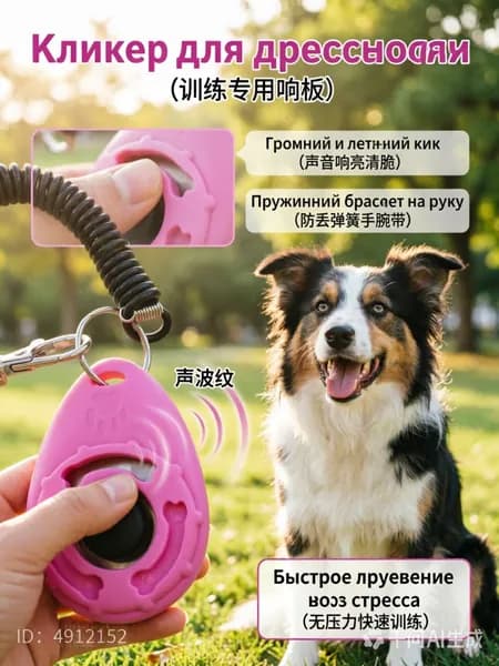 Кликер для дрессировки собак и кошек, с пружинным браслетом на руку-громкий четкий звук для обучения животных, для щенков и взрослых питомцев