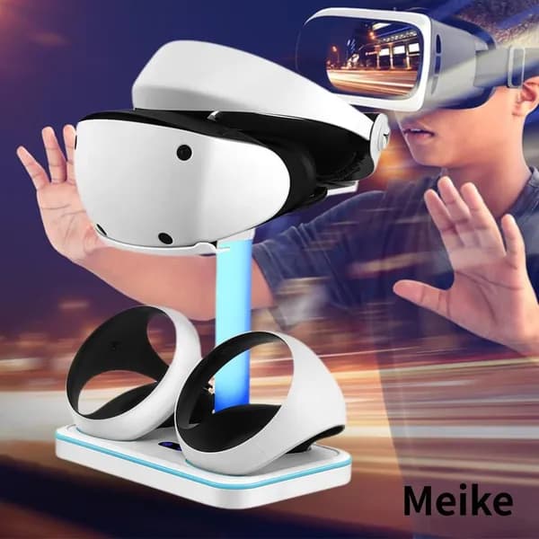 подставка под PS VR2, с местом для наушников и гарнитуры, зарядка двух контроллеров, белая