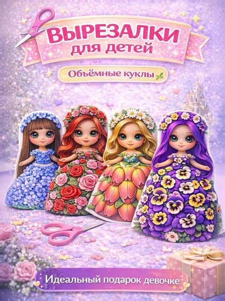 Творческие наборы для девочек. Объемные аппликации для детей поделки вырезалки