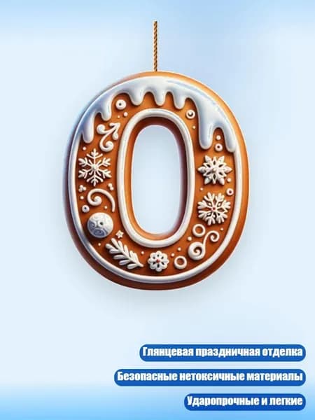 Рождественские акриловые буквы для украшения автомобильного зеркала, - O