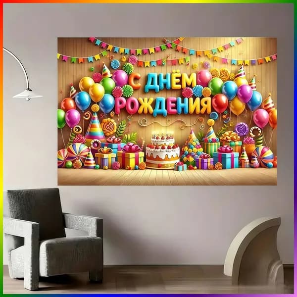Баннер для праздника "Конфетный воздушный шар", 100х70 см