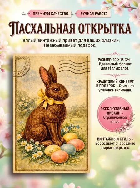Пасхальная открытка Светлая Пасха 10*15 см