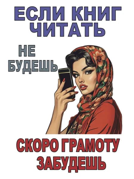 Если книг читать не будешь, скоро грамоту забудешь.Плакат. Формат А4.