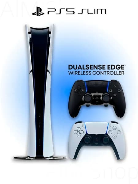 Игровая приставка Sony PlayStation 5 Slim Digital (БЕЗ ДИСКОВОДА) + 2 геймпад Dualsence EDGE (черный, Black)