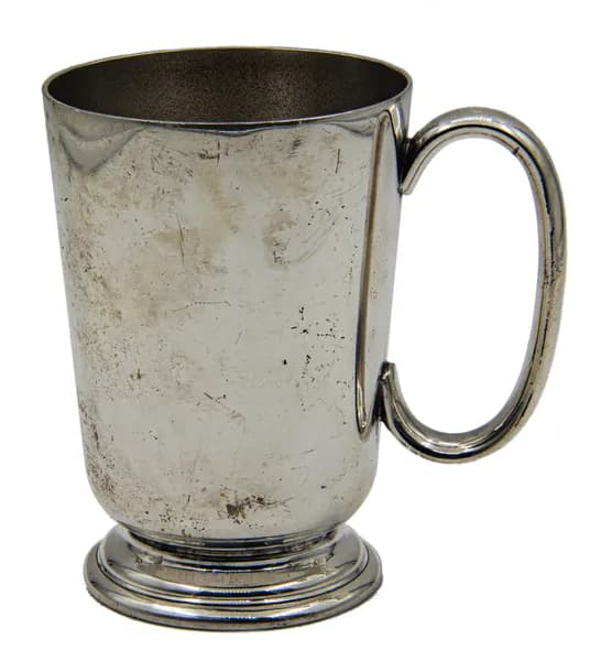 Кружка пивная, 1900 - 1920 годы, Англия; мельхиор, серебрение; 0.3 л.