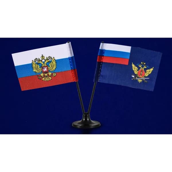 Двойной мини флажок России и ФСИН