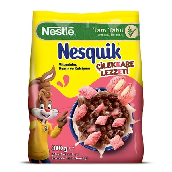 NESTLE Nesquik Хлопья из какао, пшеницы и кукурузы Letters, 310 г