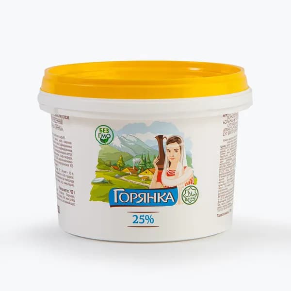Сметанный продукт 25%, 700 г, Горянка