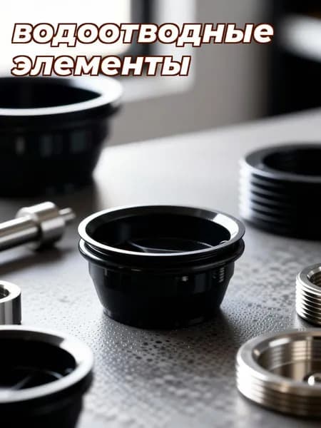 Антизапаховые элементы из абс черного цвета диаметром 48 мм, комплект из 4 штук для напольных сливов в доме