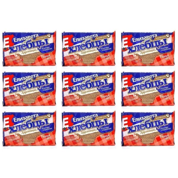 Елизавета Хлебцы хрустящие, Ржаные, 90 г, 9 шт
