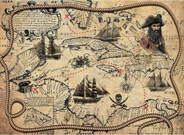 Рисовая декупажная карта, формат А4 (21x30см), Craft Premier "Пиратская карта"