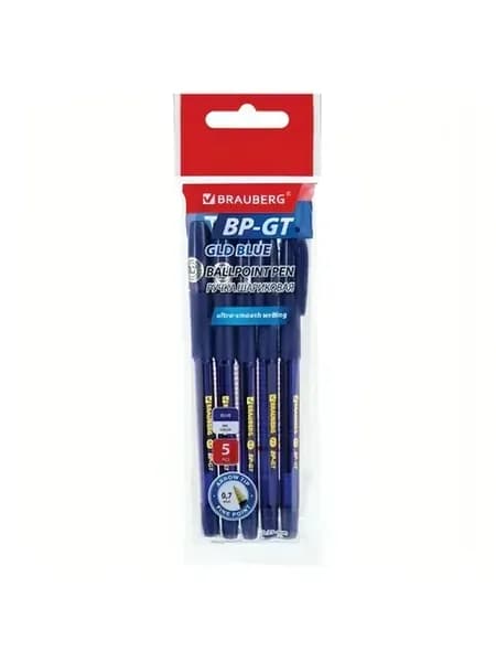Ручки шариковые BP-GT GLD BLUE, набор 5 штук, синие