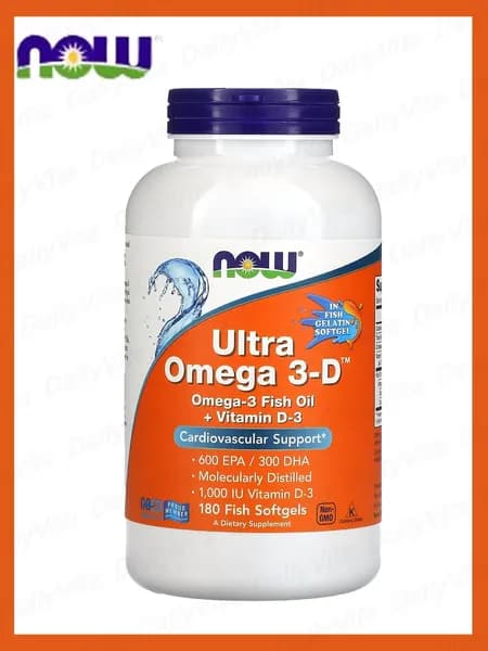 NOW Ultra omega-3 180 капсул 600EPA/300DHA Пищевая добавка Ноу ультра омега 180 капсул 600ЕПА/300ДГА