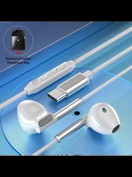 Проводные наушники White Type C с микрофоном